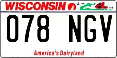 WI license plate 078NGV