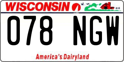 WI license plate 078NGW