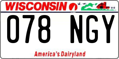 WI license plate 078NGY