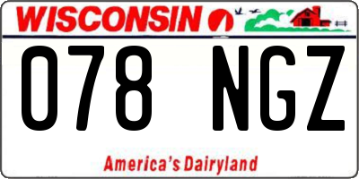 WI license plate 078NGZ