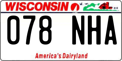 WI license plate 078NHA