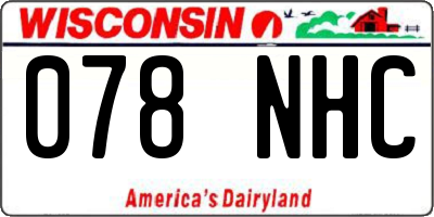 WI license plate 078NHC