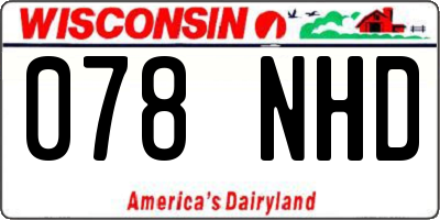 WI license plate 078NHD