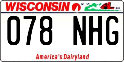 WI license plate 078NHG