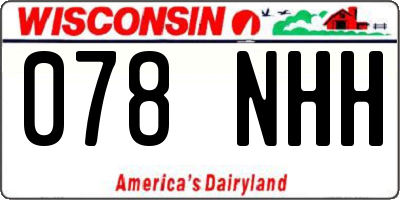 WI license plate 078NHH