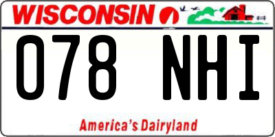 WI license plate 078NHI