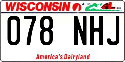WI license plate 078NHJ