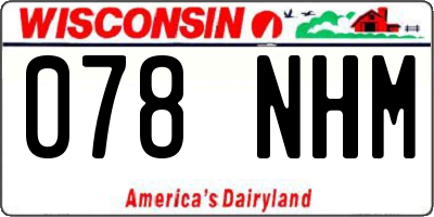 WI license plate 078NHM