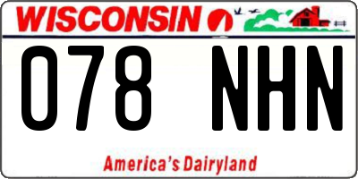 WI license plate 078NHN