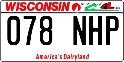 WI license plate 078NHP