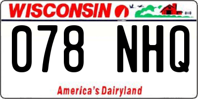 WI license plate 078NHQ