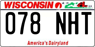 WI license plate 078NHT