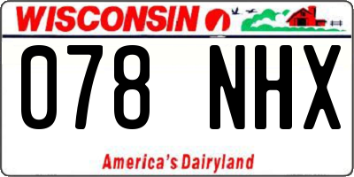 WI license plate 078NHX