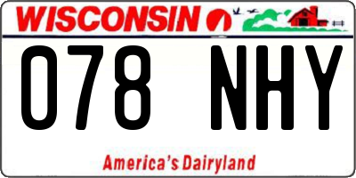 WI license plate 078NHY