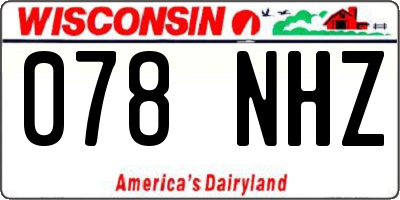 WI license plate 078NHZ