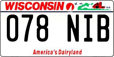 WI license plate 078NIB