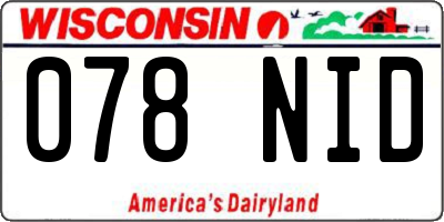 WI license plate 078NID