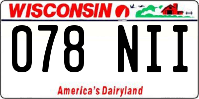 WI license plate 078NII