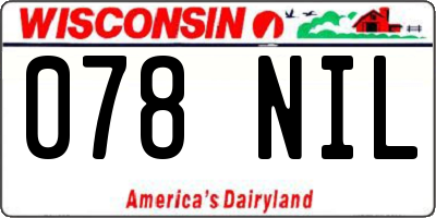 WI license plate 078NIL
