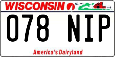 WI license plate 078NIP