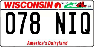 WI license plate 078NIQ