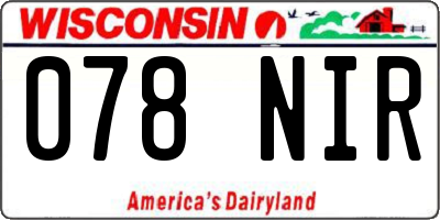 WI license plate 078NIR