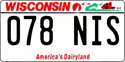 WI license plate 078NIS