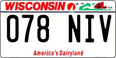 WI license plate 078NIV