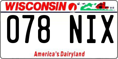 WI license plate 078NIX