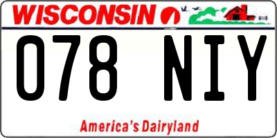 WI license plate 078NIY