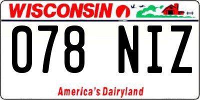 WI license plate 078NIZ
