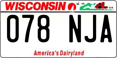 WI license plate 078NJA
