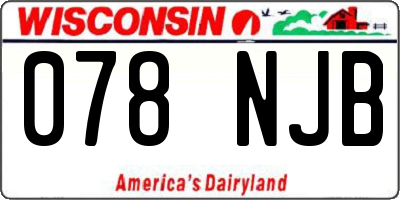 WI license plate 078NJB