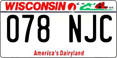 WI license plate 078NJC