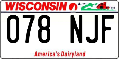 WI license plate 078NJF