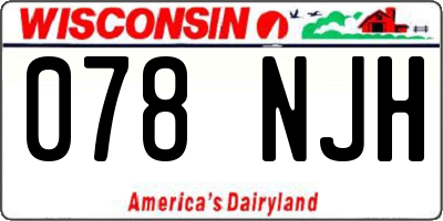 WI license plate 078NJH