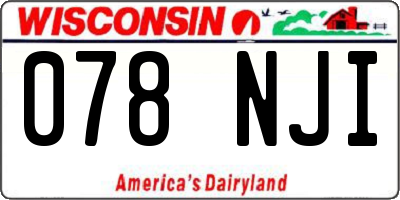 WI license plate 078NJI