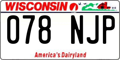 WI license plate 078NJP