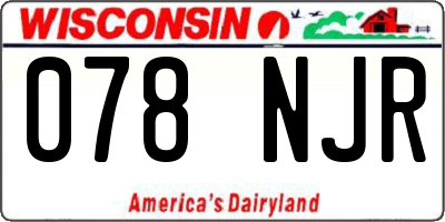 WI license plate 078NJR