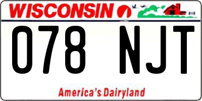 WI license plate 078NJT