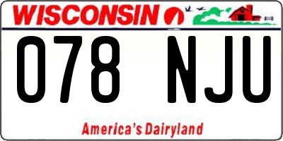 WI license plate 078NJU
