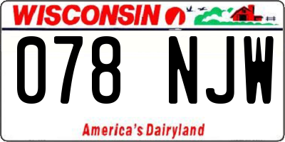 WI license plate 078NJW