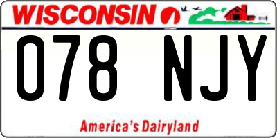 WI license plate 078NJY