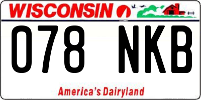 WI license plate 078NKB