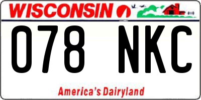 WI license plate 078NKC