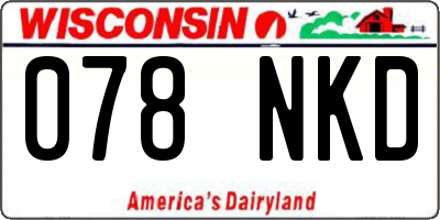 WI license plate 078NKD