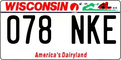 WI license plate 078NKE