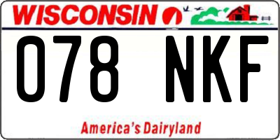 WI license plate 078NKF