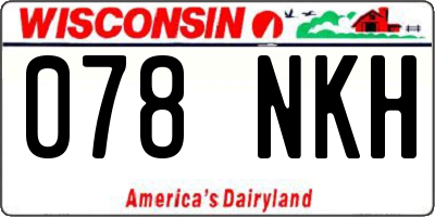 WI license plate 078NKH