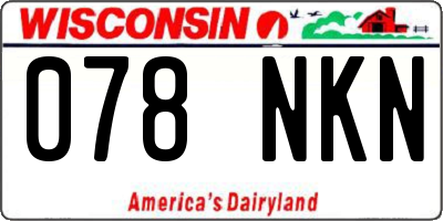 WI license plate 078NKN